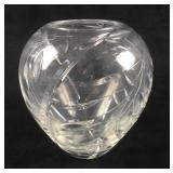 Cut Crystal Leaf Design Vase