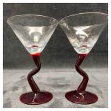 Crystal Clear and Cranberry Red Crooked Stem Cockt