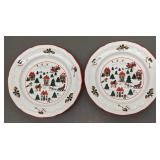 2 Retired China Joy of Christmas Salad Plates B