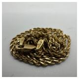 14K Gold FS Twist Rope Chain Necklace V92
