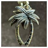 Palm Tree Dangle Earrings JCM 925 Sterling