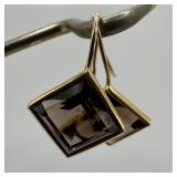 10K Gold Smoky Quartz Earrings W34