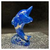 Lapis Lazuli Breaching Dolphin Figurine