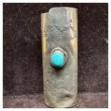 Silver Turquoise Lighter Case Southwestern Navajo
