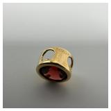 Red Garnet 14K Gold Mexico Pendant W51