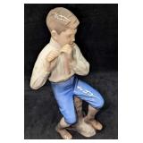 Bing & Grondahl Porcelain Boy Playing Flute Figuri