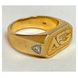 14k Gold Award Ring AFG 2 Diamonds