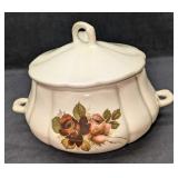 Vintage Ceramic Floral Pattern Serving Tureen With