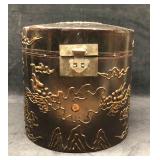 Antique Chinese Lacquered  Container Gilt Dragons