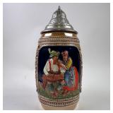 Gerz Original Gerzit German Beer Stein Metal Silve