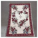 Goodwin Weavers Throw Blanket Floral Roses Hearts