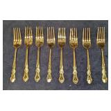8 Cambridge Gold Electroplated Stainless Salad Din