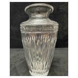 Crystal Glass Flower Vase Etched Lines and Dots De