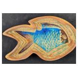 Handmade Clay With Glass Fish Wall Art