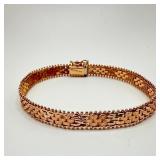 14k Rose Gold Weave Link Bracelet