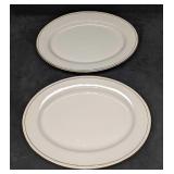 2 Retired China Pearl  Luxury 14" Oval Serving Pla