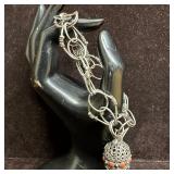 Wire Chain Silverwork 800 Silver Spiny Oyster Shel