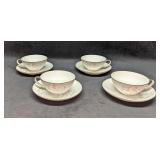 4 Retired Jyoto China Spring Cups & Saucers A
