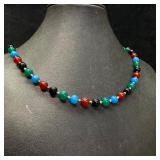 Sterling Silver Multi-Stone Necklace