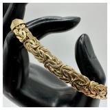 Turkey AK 14K Gold Byzantine Flat Link Bracelet