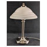 Chrome Lamp with Frosted Glass Lamp Shade