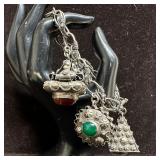 Natural and Faux Stone Ornate Multi Fob Charm 800