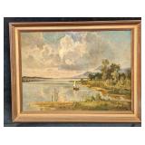 Framed Fritz Halberg-Krauss Textured Landscape Pri