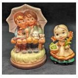 Vintage Ceramic Wee Folks & Girl & Bow Figurines