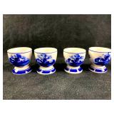 (4) Dutch Delft Cups Blue