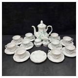 Green Ming Mitterteich Bavaria Germany Tea Set Pot