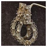 Intricate Filigree Silver Work Sterling Dangle Dro