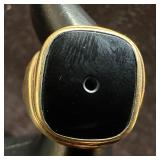 10K Gold Fine Ring Black Onyx Size 10