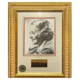 Framed Bette Davis Autographed Photo With COA R77