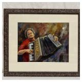 Jean-Louis Leroux Accordion Player Original Painti