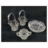 Vintage Mini Glass Floral Lot Of Four