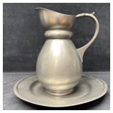 Royal Holland Daalderop Pewter Pitcher and Basin P