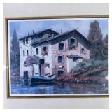Guido Borelli Venice Framed Lithograph River Refle
