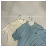 Two 2 Anvil Brand Short Sleeve Polo Shirts Size La