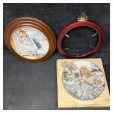 Signed Corinne Layton Collector Plates and Wood Fr