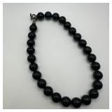 Black Onyx 15mm Beaded Vintage Tiffany and Co Ster