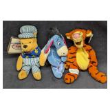 3 Disney Winnie The Pooh Bean Bag Dolls