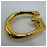 Guuci Italy G Gold Tone Belt Buckle G-Logo