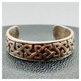 Adjustable Sterling Ring With Celtic Knot Design
