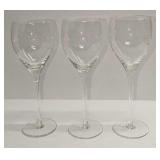3 9" Glass Wine Glasses