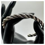 Silver Twisted Rope Cuff Bracelet X13
