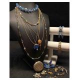 15pc Blue and Gold Toned Aegean Harmony Costume Je