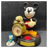 Disney Mickey Mouse Alarm Clock and Skating Donald