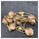 Murano Venetian Lamp Work Glass Art White Floral C