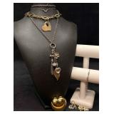 7pc Gold Heart and Heritage Mixed Costume Jewelry