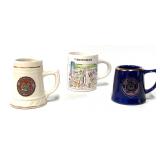 3 Miniature Mugs - Yale, MIT, The Bostonian